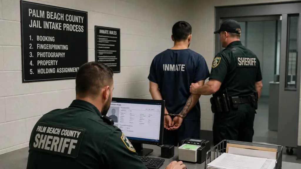 Delray Beach bail bonds intake process at Palm Beach County jail