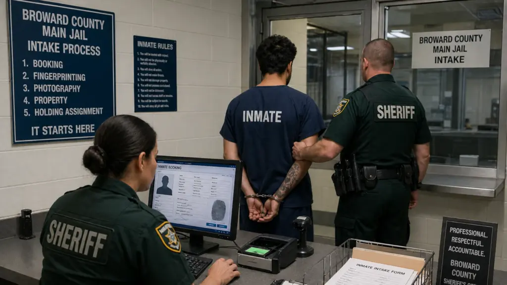 Fort Lauderdale bail bonds intake process at Broward County Main Jail