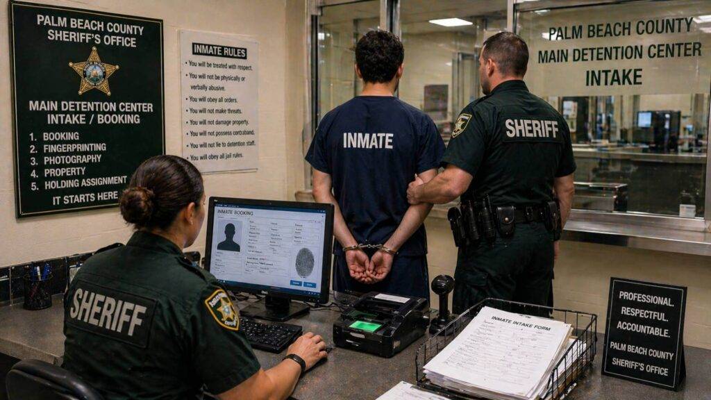 Wellington bail bonds intake process at Palm Beach County jail